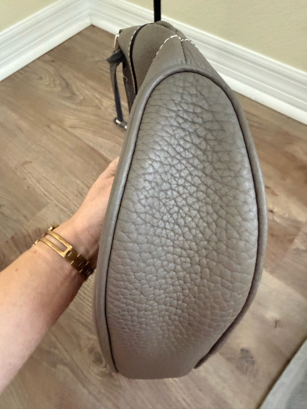 Dooney & Bourke Gray Pebble Leather Shoulder Hobo - Picture 8 of 11